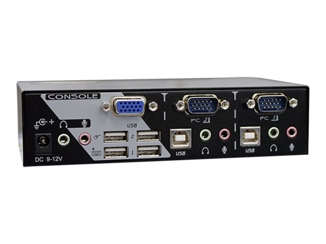 Rextron KAAG-112 KVM switch with USB 2.0 audio hotkey control 2 Product shot Left-angle 79300