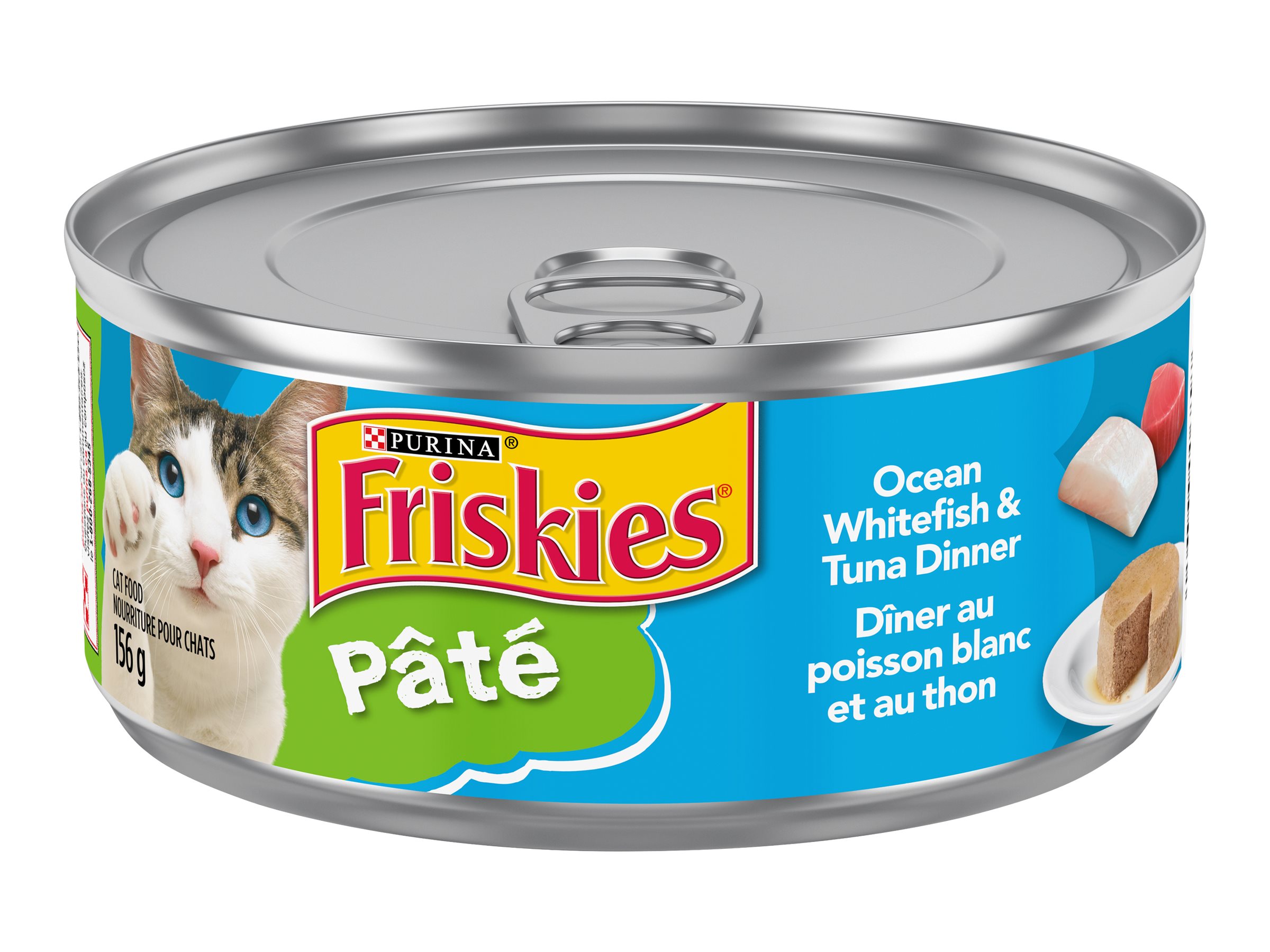 Friskies Wet Cat Food Ocean Whitefish Tuna Dinner 156g