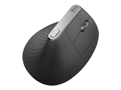 MX Vertical - Lodret mus - ergonomisk - optisk - 6 knapper - trådløs, kabling - Bluetooth, 2.4 GHz - trådløs modtager (USB) - grafit (910-005448) | Atea eShop | Erhverv