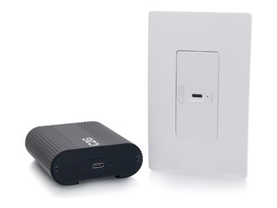 C2G Superbooster 1-Port USB over Cat6a Wall Plate to Box Extender Kit