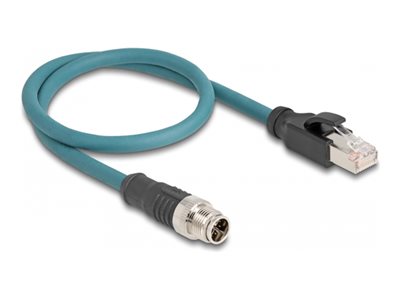 DELOCK M12 Adapterkabel X-kodiert 8 Pin ST zu RJ45,ST 50 cm