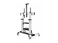 StarTech .com Rolling TV Cart/Stand On Wheels, Up to 100inch/220lb Screens