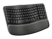 Logitech Ergo Series Wave Keys for Business, Wireless Ergonomic Keyboard with Cushioned Palm Rest, Graphite