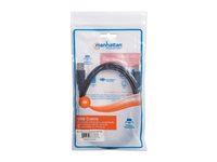 Manhattan USB-A to USB-B Cable, 1.8m, Male to Male, Black, 480 Mbps (USB 2.0), Hi-Speed USB, Lifetime Warranty, Polybag - USB