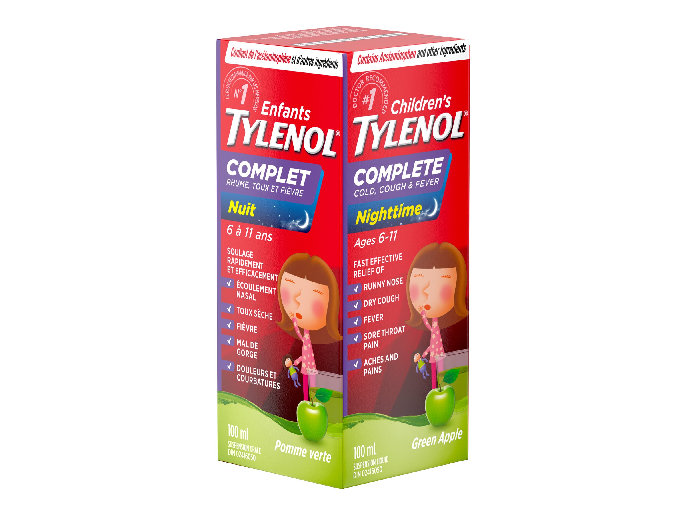 Tylenol Children's Complete Cold Cough & Fever Nighttime Liquid Suspension 100ml