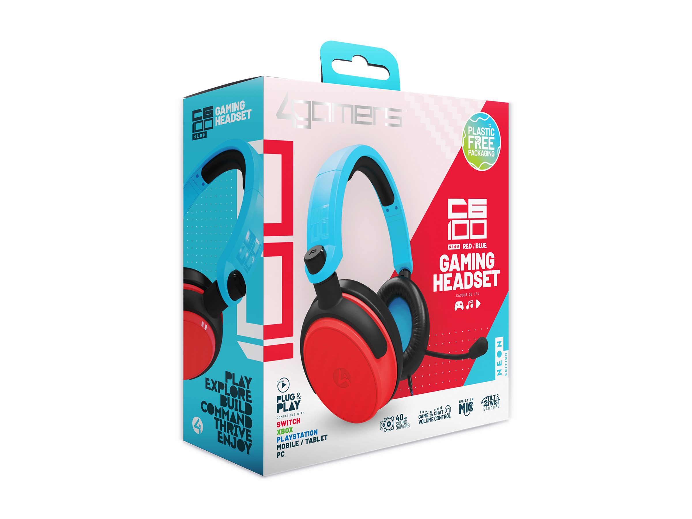 4Gamers C6-100 Multiformat headset 3.5 mm Product shot Right-angle 80000