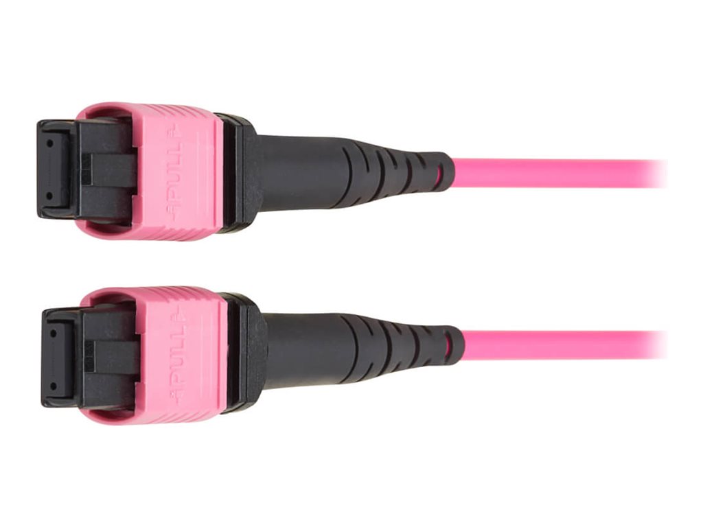 Eaton Tripp Lite Series 100G Multimode 50/125 OM4 Fiber Optic Cable 12F MPO/MPO-PC F/F Type-B Polarity OFNP Magenta 4M TAA
