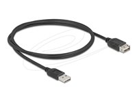 Delock USB forlængerkabel 1m Sort