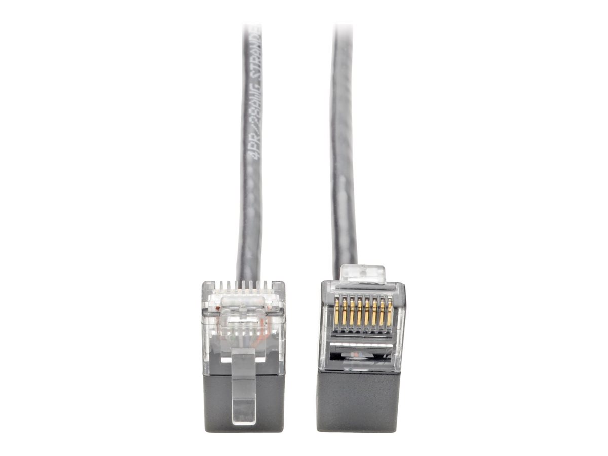 Eaton Tripp Lite Series Cat6 Gigabit Patch Cable Snagless Right-Angle UTP Slim Gray 1ft