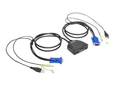 Tripp Lite 2-Port USB/VGA Cable KVM Switch with Audio, Cables and USB Peripheral Sharing