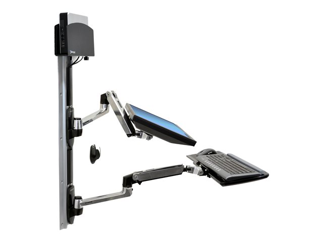 Image of Ergotron LX mounting kit - for LCD display / keyboard / mouse / CPU - small CPU holder - black, polished aluminium