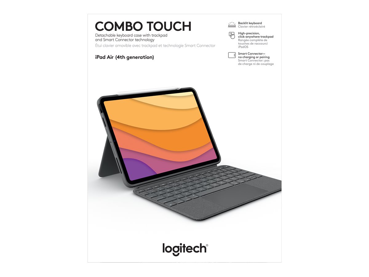 Logitech Combo Touch - klávesnice a pouzdro - s trackpad - QWERTY - španělská - oxfordská šedá Vstupní zařízení – foto 7