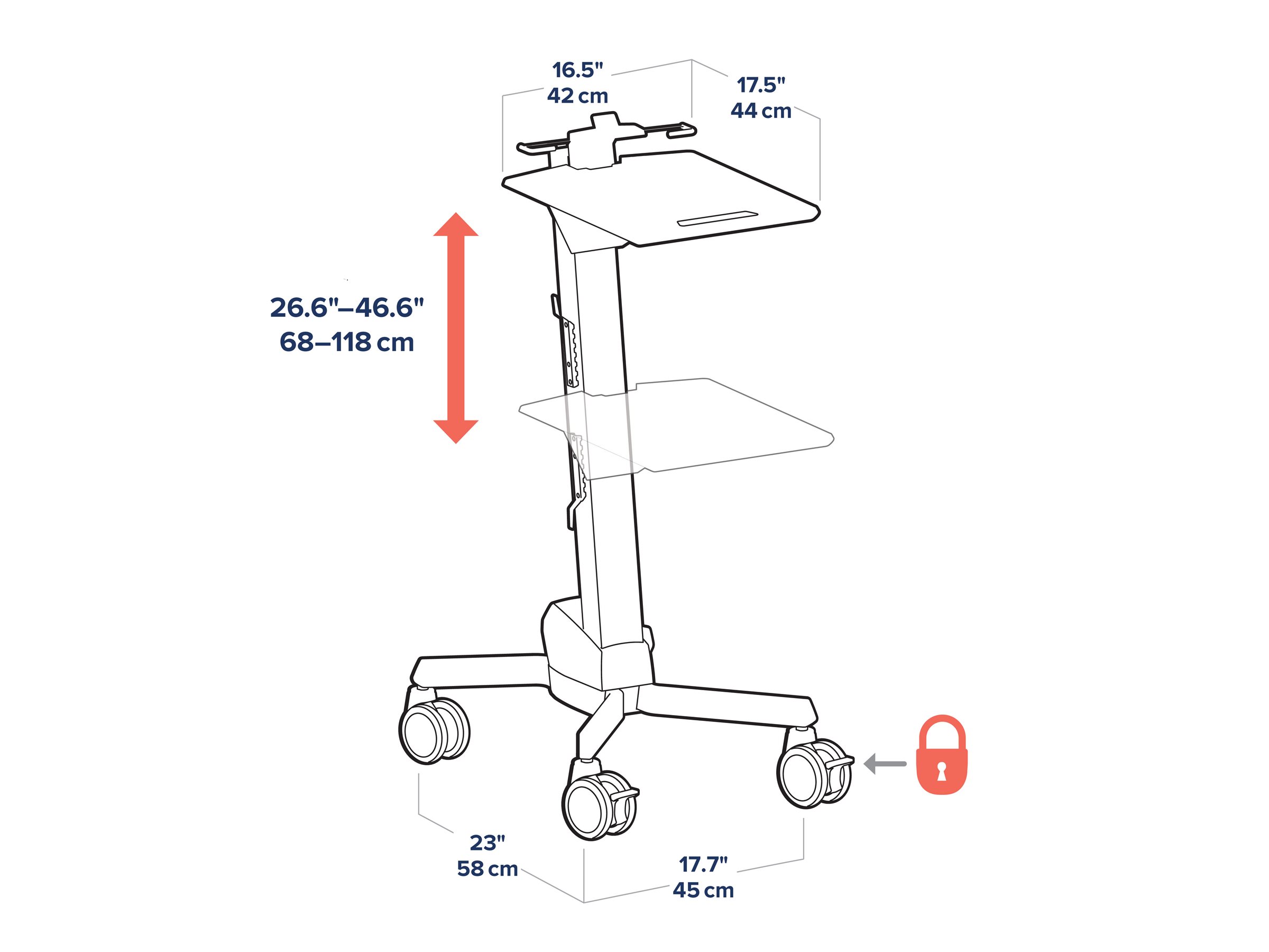 Ergotron Neo-Flex cart for notebook / mouse / barcode scanner two-tone Usage / lifestyle Back 72500