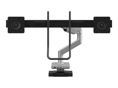 Humanscale M8.1 - Mounting kit (dual bracket, 2 VESA adapters (black), desk clamp base, angled / dynamic link, crossbar)