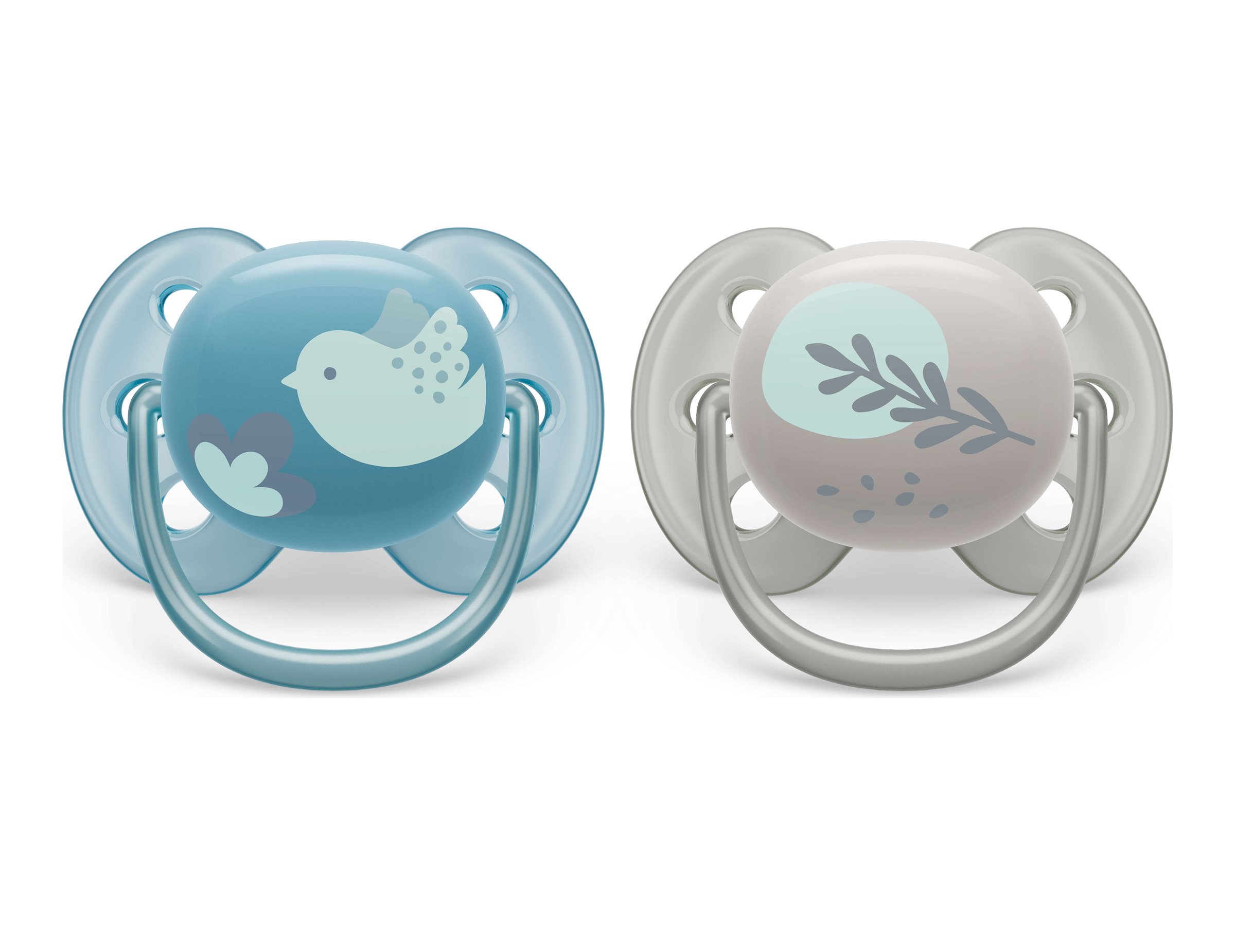 Philips Avent Ultra Soft Pacifier Set - 6-18 Months - Blue Dove/Silver Leaf - 2 pack