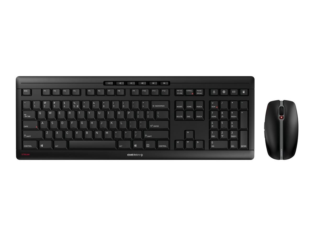 CHERRY STREAM DESKTOP - klávesnice a sada myši - anglická - černá Vstupní zařízení