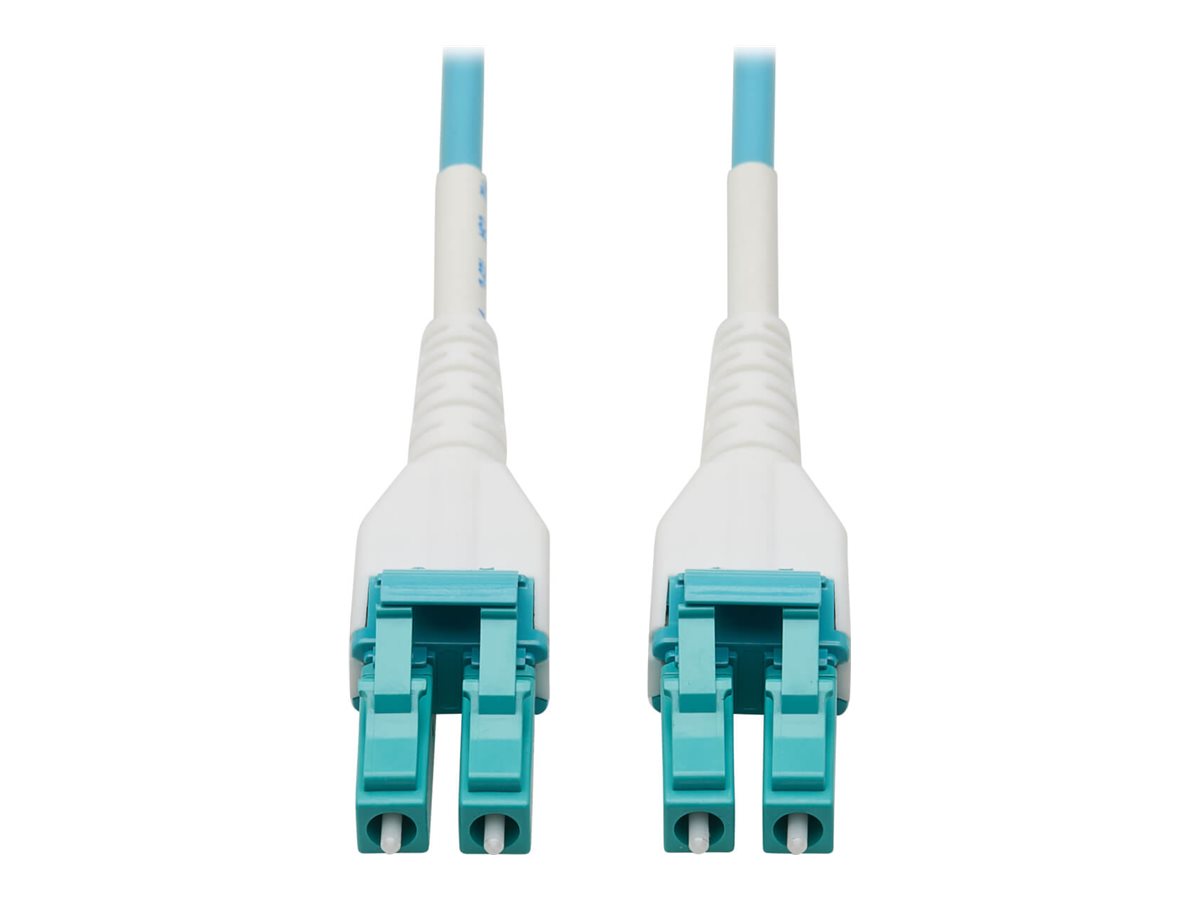 Eaton Tripp Lite Series 100G Duplex Multimode 50/125 OM4 Armored Fiber Optic Cable (LC/LC Duplex M/M), LSZH, Aqua, 30 m (98.4 ft.)