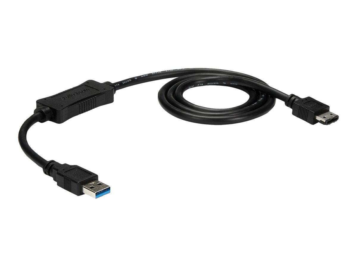 StarTech.com 3 ft USB 3.0 to eSATA Adapter - Gbps USB to HDD/SSD/ODD Converter - Hard Drive to USB (USB3S2ESATA3) Lagringskontrol | Stort udvalg, billige priser og hurtig levering