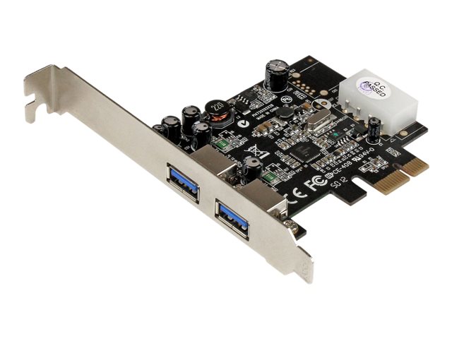 Image of StarTech.com 2 Port PCI Express (PCIe) SuperSpeed USB 3.0 Card Adapter with UASP - LP4 Power - Dual Port USB 3 PCIe Controller (PEXUSB3S25) - USB adapter - PCIe - USB 3.0 x 2