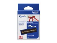 Ruban TZER334 12mm or / noir tissu non adhésif