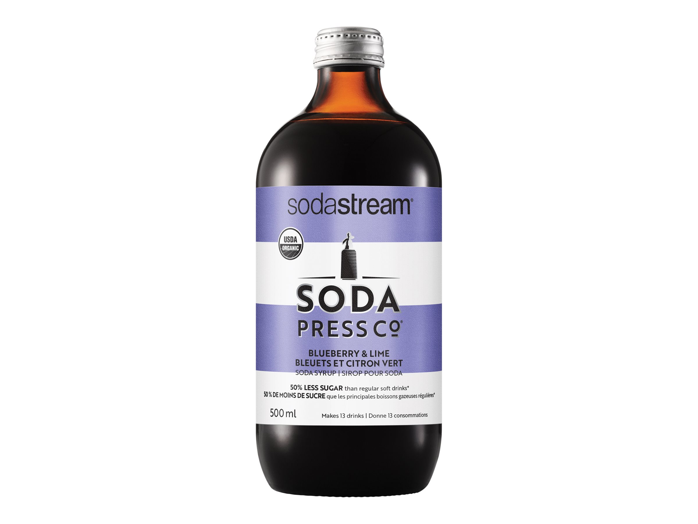 SodaStream SodaPress Syrup Drink Mix - Organic Blueberry & Lime Soda - 500ml