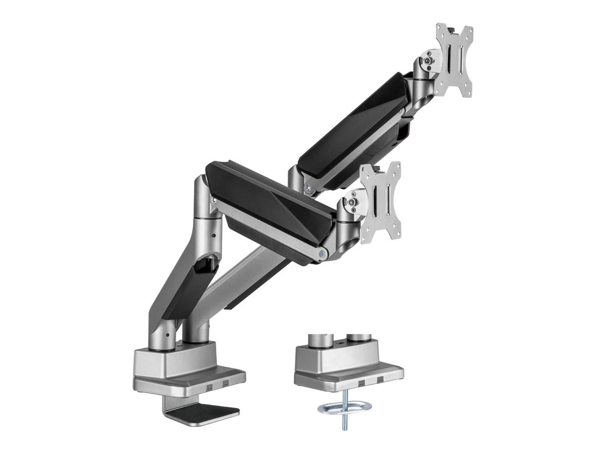 mbeat Activiva ErgoLife mounting kit, heavy-duty, gas spring, for 2 LCD displays / curved LCD display, space grey