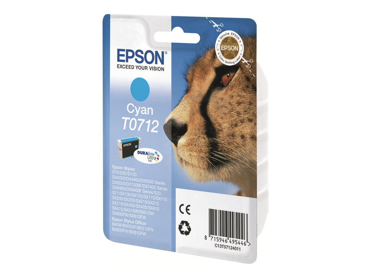 An image of Epson T0712 - cyan - original - ink cartridge