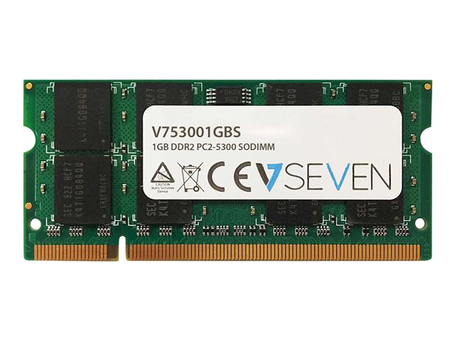 Image of V7 - DDR2 - module - 1 GB - SO-DIMM 200-pin - 667 MHz / PC2-5300 - unbuffered