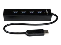 StarTech.com Adaptador Concentrador Hub Ladr&#243;n USB 3.0 Super Speed 4 Puertos Salidas Port&#225;til para Laptop Ordenador - Negro - Hub