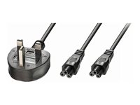 Lindy - power splitter - IEC 60320 C5 to BS 1363A - 2.5 m