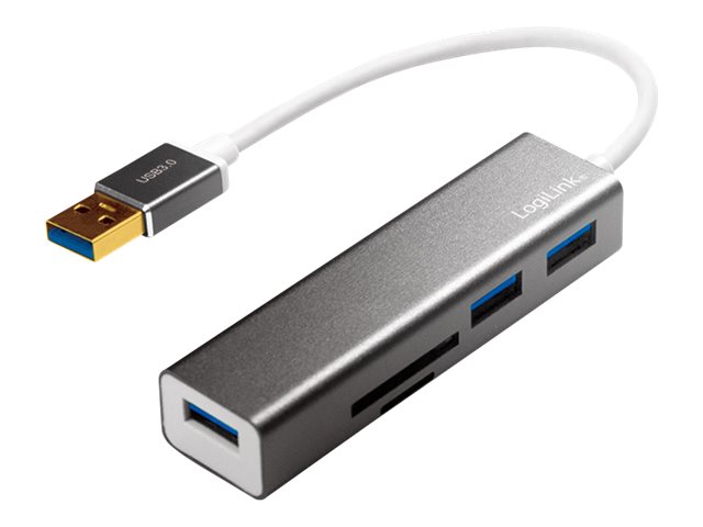 Hub USB 3.0 LogiLink UA0306 3 porty USB, z czytnikiem kart