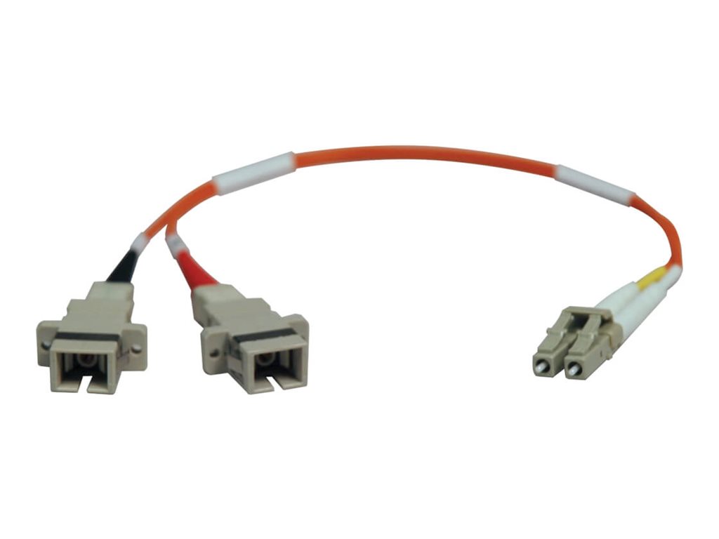 Tripp Lite 0.3M Duplex Multimode Fiber Optic 50/125 Adapter LC/SC M/F 1ft 1' 0.3 Meter