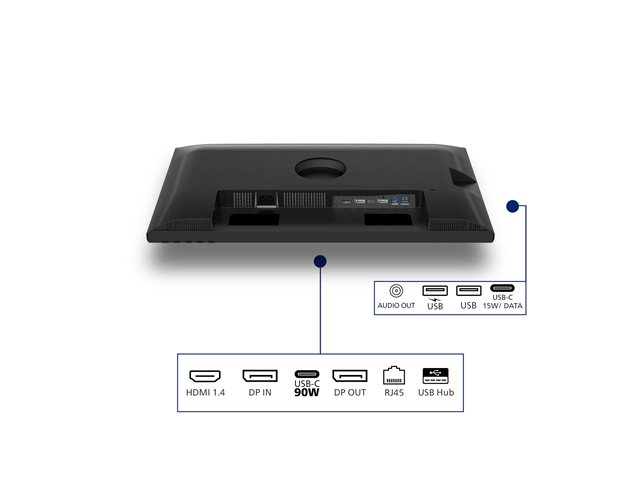 Монитор 23.8'/24' Philips 24B2U3301D IPS 1920x1200, 120 Гц, 4 мс (GtG), 16:10, 300 кд/м², HDMI 1.4, DP 1.4, USB-C (90 Вт), USB Hub (4x USB 3.2), 3.5 Jack, LAN, динамики (2x2 Вт), Adaptive-Sync, VESA 100x100, черный, фото6