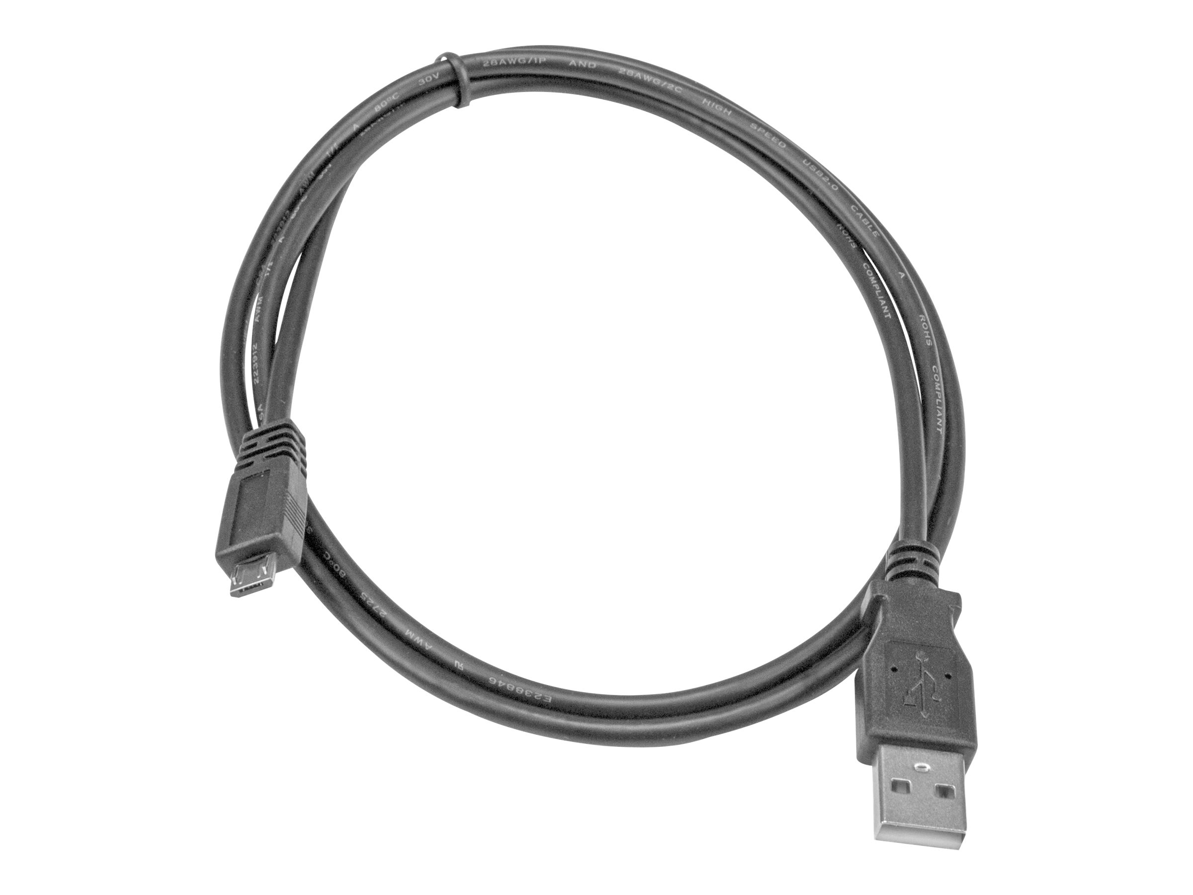 StarTech.com 6in Micro USB Cable - A to Micro B - USB to Micro B - USB 2.0  A Male to USB 2.0 Micro-B Male - 6-inches - Black (UUSBHAUB6IN)