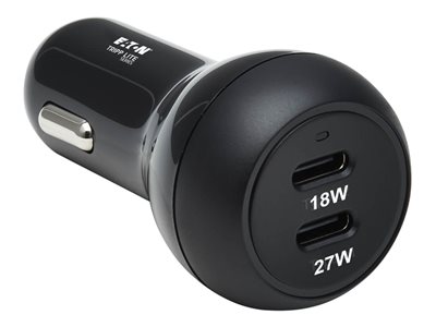 Tripp Lite USB-C Car Charger Dual-Port with 45W PD Charging