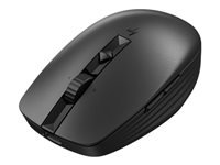 HP 715 - Mouse - multi-device, rechargeable - 7 buttons - wireless, wired - 2.4 GHz, Bluetooth 3.0 - USB wireless receiver - black