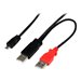 StarTech.com 1 ft USB Y Cable for External Hard Drive