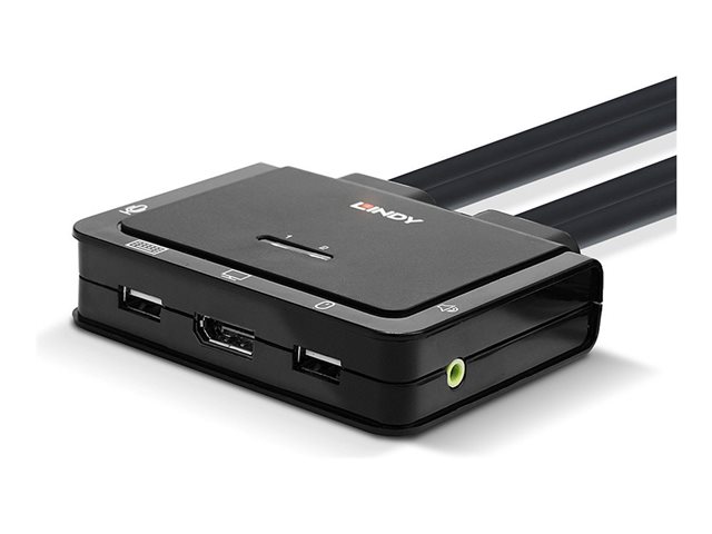 LINDY 2 Port DP 1.2 USB TypeC KVM Switch