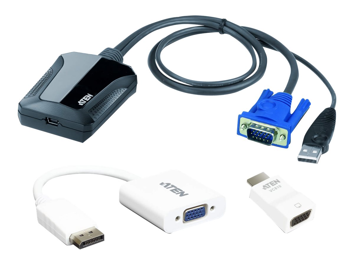 An image of ATEN CV211CP Laptop USB KVM Console Crash Cart Adapter IT Kit - KVM switch - 1 ports