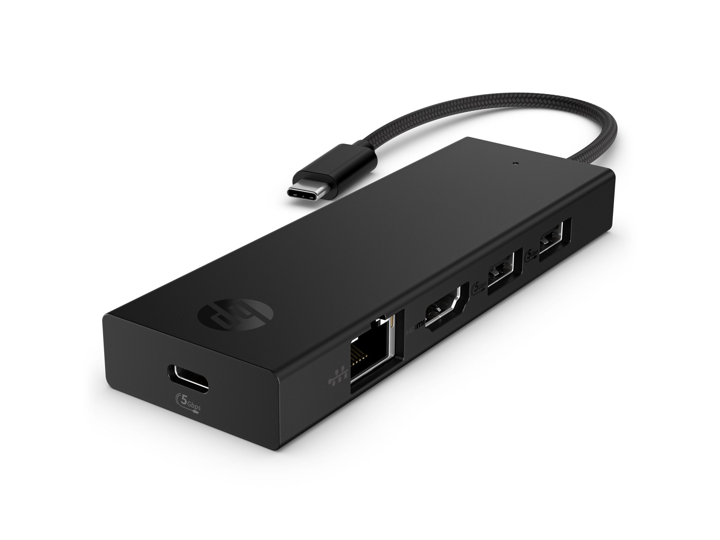 HP Portable USB-C 4K HDMI Hub, port replicator, USB-C, USB-C, HDMI, DP, 1GbE