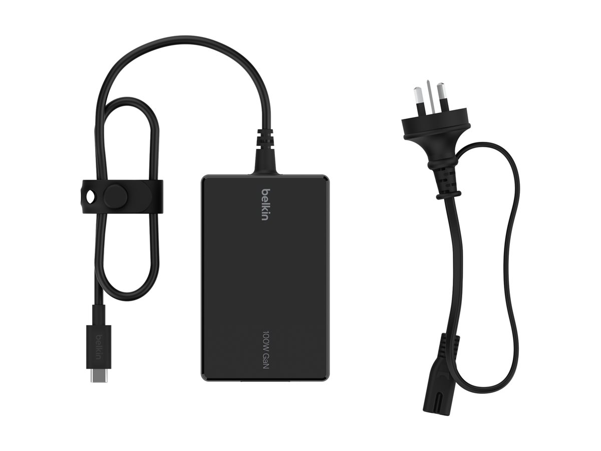 Belkin Connect USB-C Core power adapter GaN technology USB-C 100 Product shot Left-angle 79751