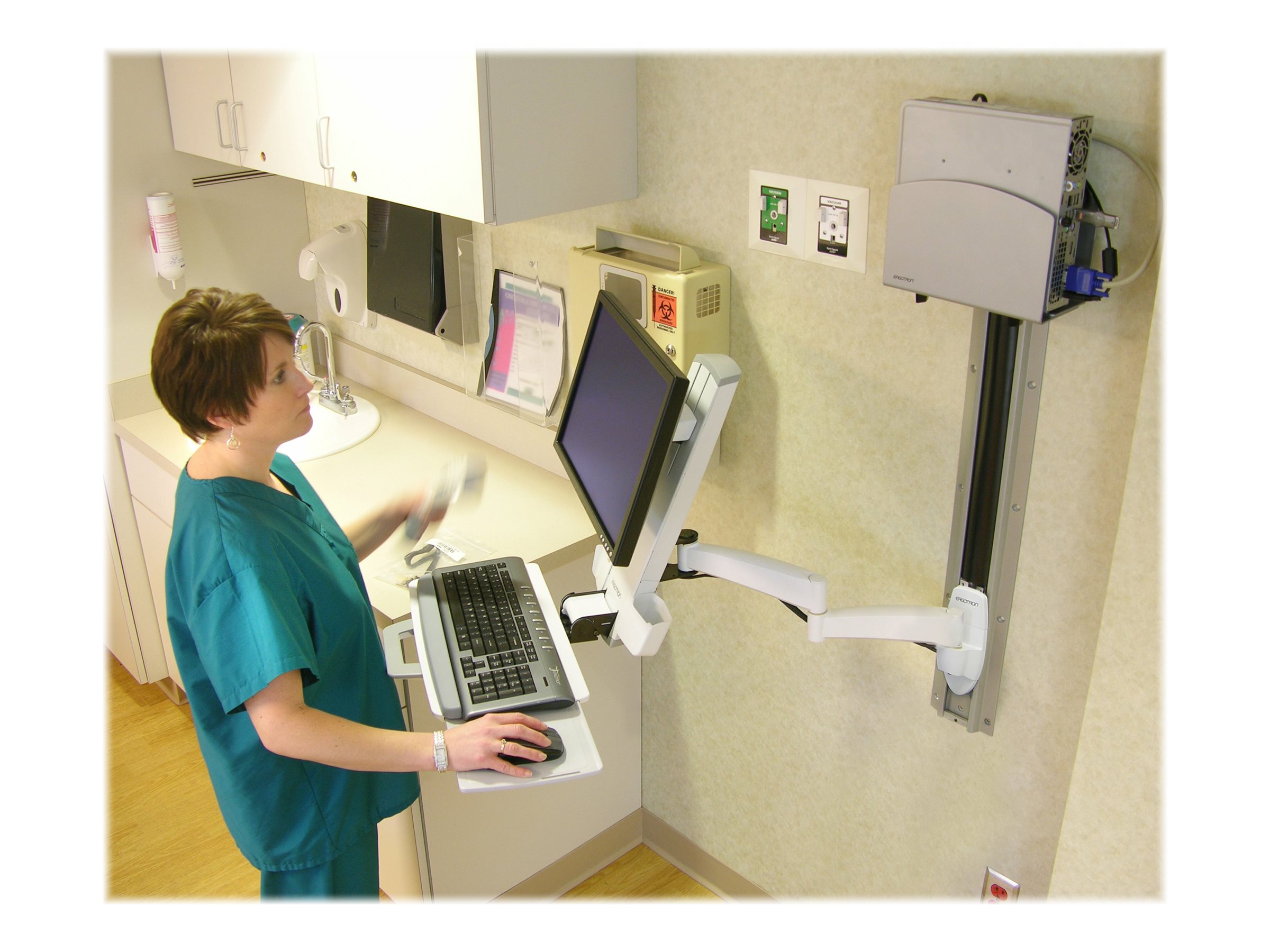 Ergotron 200 Series mounting kit for LCD display / keyboard / mouse / barcode scanner Product shot Right-angle 79850