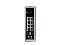 Eaton Tripp Lite series Unmanaged Industrial Gigabit Ethernet Switch 8-Port - 10/100/1000 Mbps, PoE+ 30W, 2 GbE SFP Slots, DIN Mount - switch - 8 ports - unmanaged - TAA Compliant