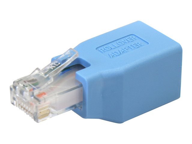 Image of StarTech.com Cisco Console Rollover Adapter for RJ45 Ethernet Cable - Network adapter cable - RJ-45 (M) to RJ-45 (F) - blue - ROLLOVER - network adapter cable - blue