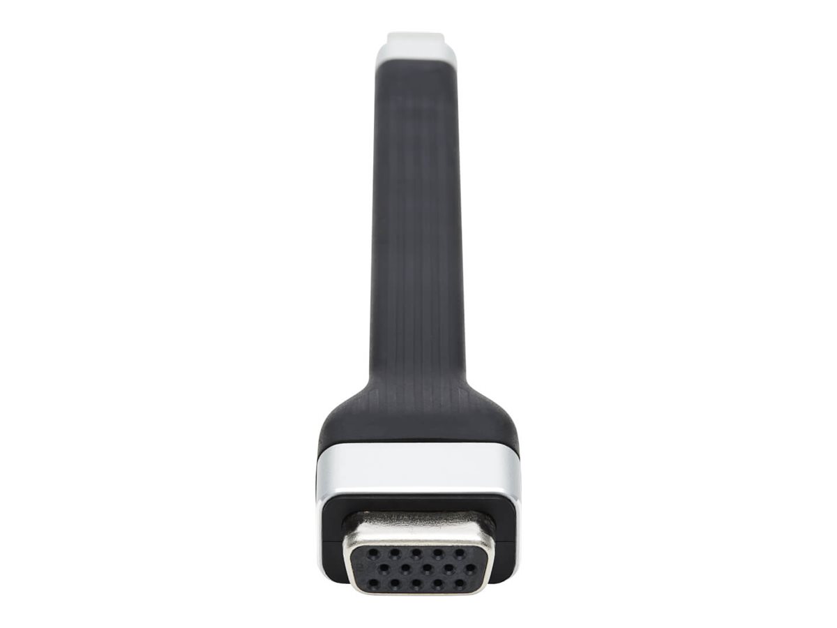 Eaton Tripp Lite Series USB-C to VGA Flat Adapter Cable (M/F), 1080p 60 Hz, Thunderbolt 3 Compatible, Black, 5 in. (12.7 cm)