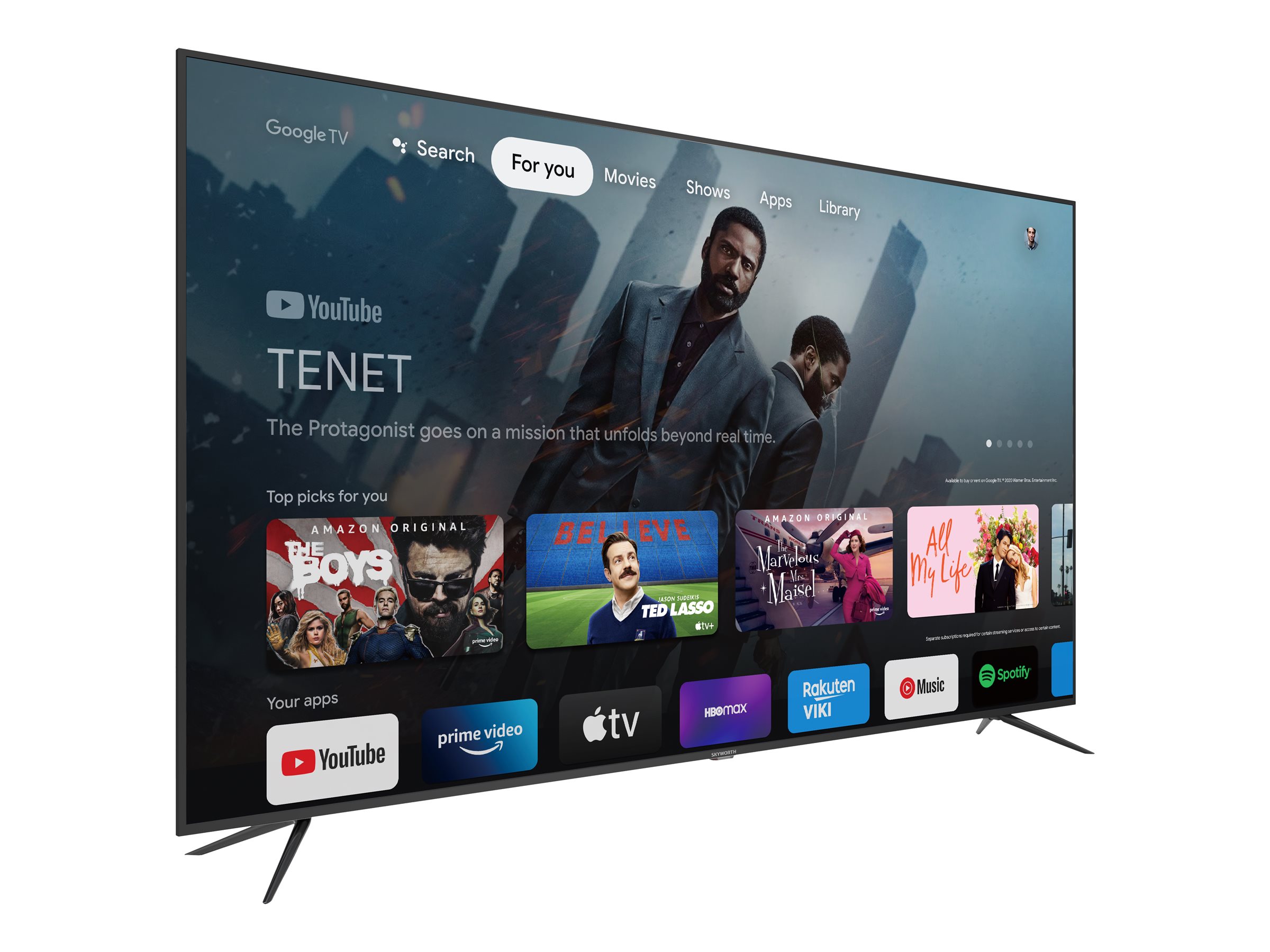 Skyworth - 75-in LED 4K UHD Smart TV with Google TV - 75UD6300