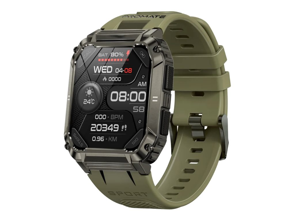 Promate ActivLife XWatch-S19 smart watch with strap 128 MB mid night Product shot Right-angle 79700