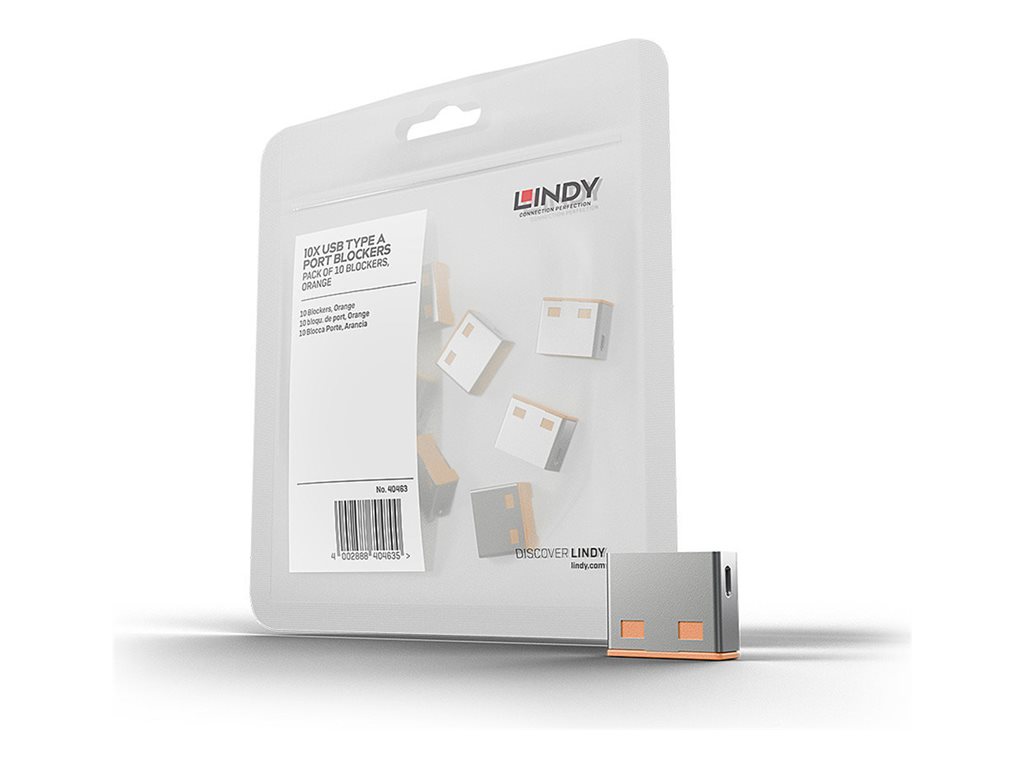 Bloqueurs de ports USB, 10 pièces, Orange