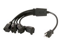 C2G 6ft 16 AWG 1-to-4 Power Cord Splitter (1 NEMA 5-15P to 4 NEMA 5-15R)