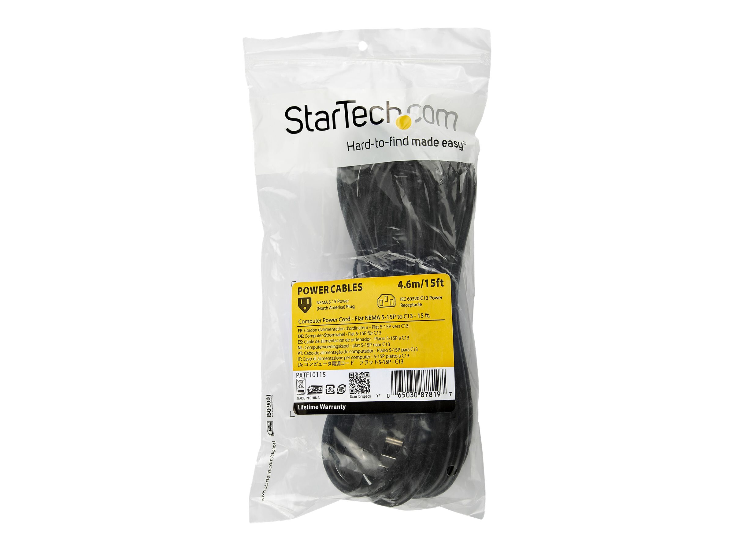StarTech.com Cordon d'Alimentation PC de 3m - Câble Alimentation